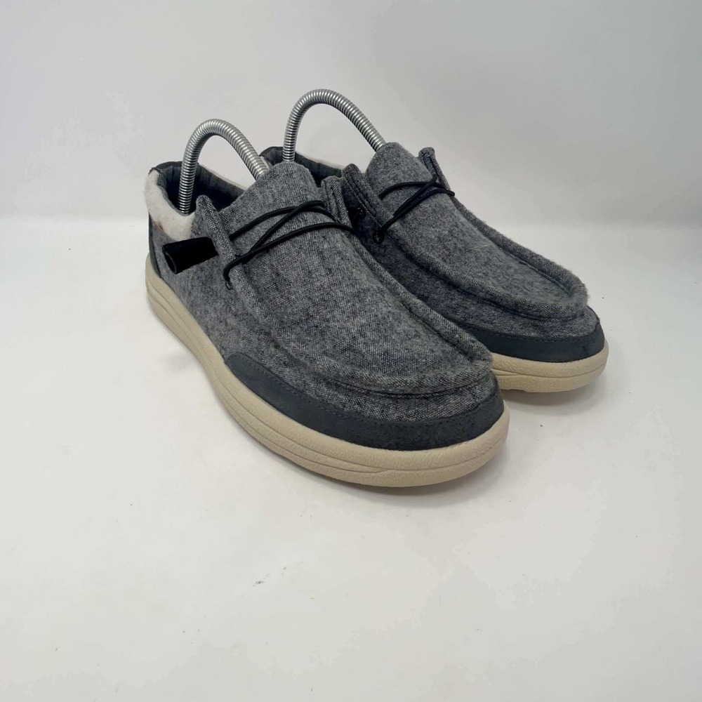 Lamo Grey Wool Blend Moc Toe Slip On Shoes Men's Size 9 Casual Loafers Comfort